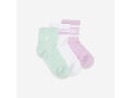 Set 3 perechi șosete scurte verde alb mov