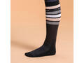 Șosete Echitație 100 Negru/Dungi Roz paiete Adulți