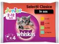 Whiskas hrana umeda pentru pisici junioare, selectii clasice in sos de carne 4 x 100g