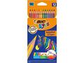 Creioane colorate Evolution Stripes BIC, 12 bucati