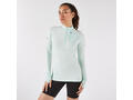 Bluză cu fermoar scurt cu mâneci lungi- KIPRUN Run 500 Warm Verde Damă