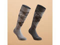 Set 2 perechi de șosete de echitație 500 Romburi Gri/Negru Adulți