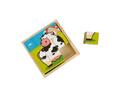 Puzzle in cub de lemn, Diverse animale, 9 piese