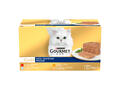 Gourmet  Gold Pate, cu  Vita/Curcan/Ficat/Ton, Pachet Mixat, hrana umeda pentru pisici, 4 x 85 g