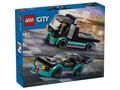 LEGO® City - Masina de curse si camion transportator de masini (60406)