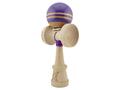 Jucarie de indemanare din lemn, Kendama X, Flippy, Rainbow, King Size V3, Super Sticky, 18 cm, Indigo, Maro