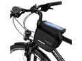 Geanta pentru bicicleta, Wozinsky, 16.x16x19x4cm, montare cadru, 1.5L, suport telefon, impermeabila, negru, BK23