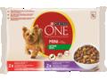 Hrana umeda pentru caini cu vita si cartofi, Purina One 4x100g