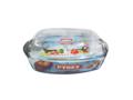 Vas dreptunghiular cu capac din sticla termorezistenta 37x22x14 cm, 6,5 L, Essentials Pyrex