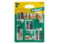 Set biti si zencuitoare Wolfcraft 2542000, D 8, 10, 12 mm, adaptor bit, cu magnet