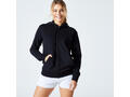 Bluză de trening cu fermoar Fitness 500 Negru Damă