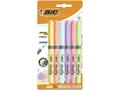 Set 6 evidentiatoare BIC Highlighter Grip Pastel, varf mediu tesit, Multicolor