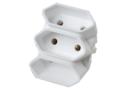 Adaptor Gebrob Euro, 3 posturi, alb