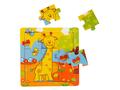 Mini puzzle din lemn, Animalute, 9 piese