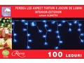 Instalatie perdea aspect turturi 100 LED-uri, 8 jocuri de lumini, 4 m, Albastru