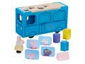 Set figurina cu autobuz scolar din lemn, Peppa Pig
