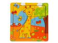 Mini puzzle din lemn, Animalute, 9 piese