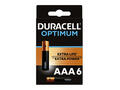 Baterii alcaline Duracell Optimum AAA/LR03, 1.5 V, 6 bucati