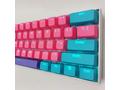 Kit butoane Royal Kludge PBT Double-Shot Keycaps, 61 taste, translucide, compatibile Cherry MX, US, Albastru/roz, KC-18