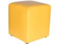 Taburet Cube, tapiterie piele ecologica, galben IP 22168, 45x37x37 cm