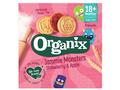 Jammie Monsters, Biscuiti Ecologici (Bio) cu capsuni si mere, 64g, 18+, Organix