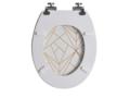 Capac WC Wirquin Diplomatic Gold, MDF, alb/auriu, soft close, 37.5 x 44.5 cm