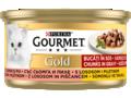 Gourmet Gold Cu Pui Si Somon, Bucati De Carne In Sos, Hrana Umeda Pentru Pisici, 85G