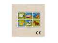 Puzzle in cub de lemn, Diverse animale, 9 piese