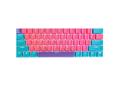 Kit butoane Royal Kludge PBT Double-Shot Keycaps, 61 taste, translucide, compatibile Cherry MX, US, Albastru/roz, KC-18