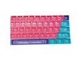 Kit butoane Royal Kludge PBT Double-Shot Keycaps, 61 taste, translucide, compatibile Cherry MX, US, Albastru/roz, KC-18