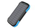 Powebank solar incarcare wireless QI, Fast Charge 10W, Pyramid®, 16000 mAh, baterie externa, lanterna, albastru