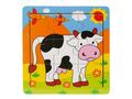 Mini puzzle din lemn, Animalute, 9 piese