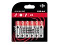 Set 6 baterii alcaline Carrefour LR6/AA, 1.5 V