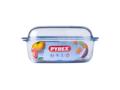 Vas dreptunghiular cu capac din sticla termorezistenta 33x19x13 cm, 4,5 L, Essentials Pyrex