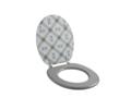 Capac WC Wirquin Deco Tiles, MDF, alb/gri, soft close, 37.5 x 44.5 cm
