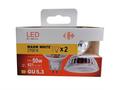 Set 2 becuri LED Carrefour, GU 5.3, 50 W, 621 lm, 2700 K, Alb cald