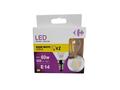 Set 2 becuri LED Carrefour, E14, 60 W, 806 lm, 2700 K, Alb cald