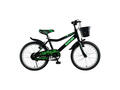 Bicicleta pentru copii Gokidy Versus cu roti ajutatoare, 5-8 ani, 18 inch, negru-verde