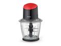 Tocator electric Heinner HMC-K500BKR, 500 W, Bol sticla 1.5 Litri, 3 cutite inox, Negru/Rosu