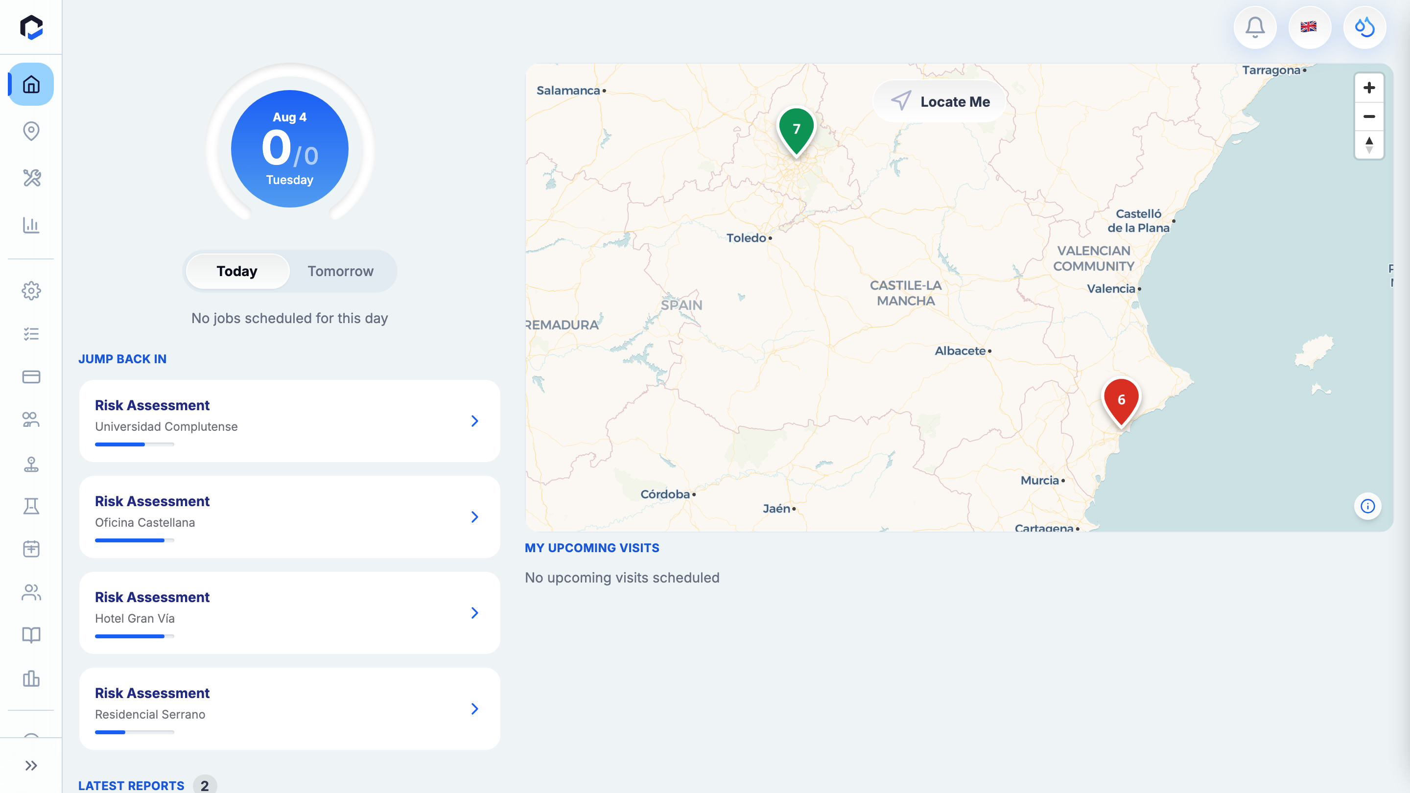 BriqSafe home dashboard (My BriqSafe) — the landing page after signing in; the starting point for this workflow.
