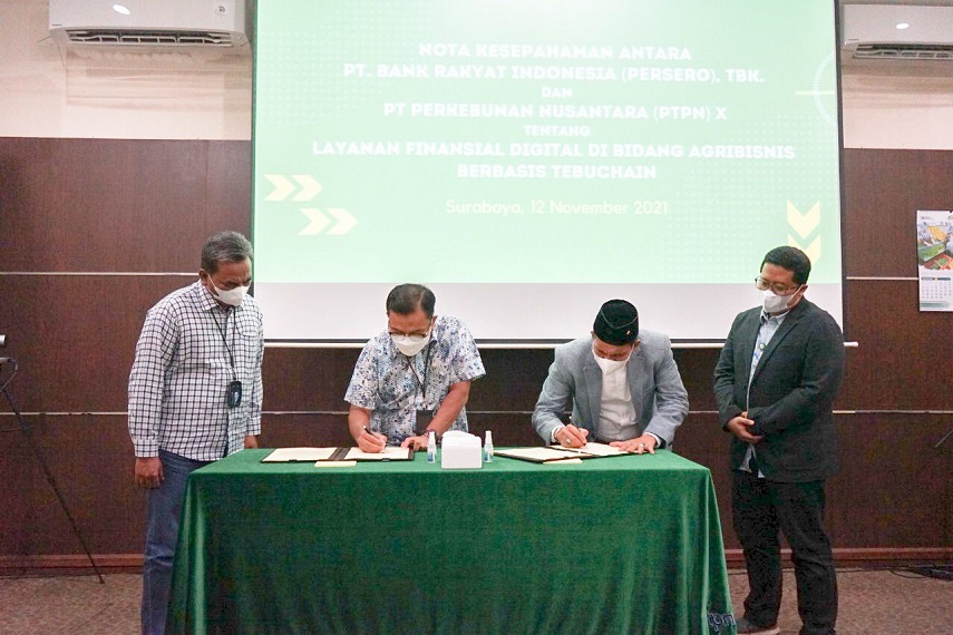 PTPN XI Tandatangani Nota Kesepahaman dengan BRI terkait pengembangan TebuChain