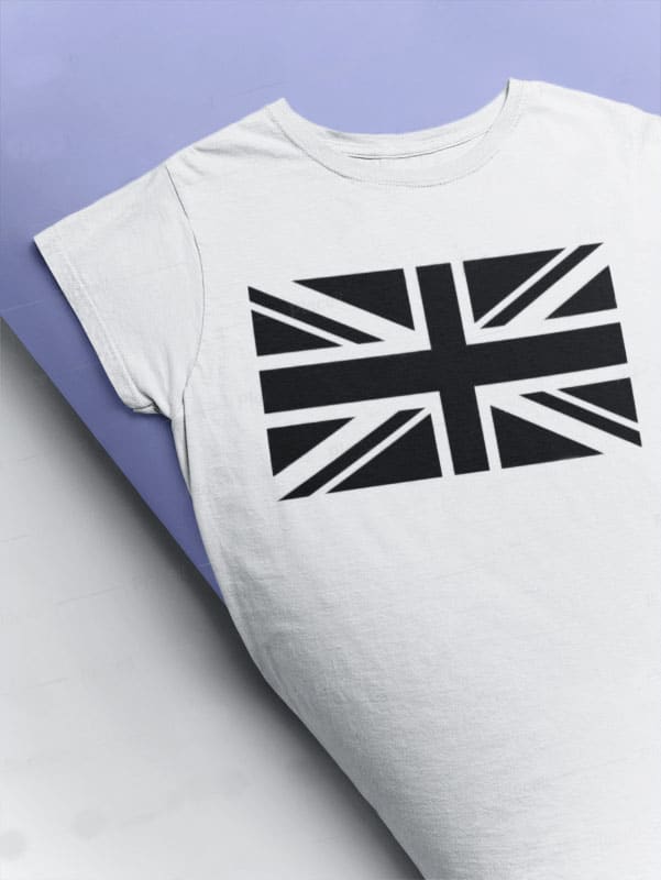 Men's White T-Shirt with British Flag Design - Image 2