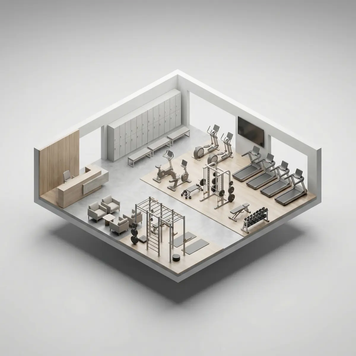 Fitnes klub uchun mebel va uskunalar bilan jihozlash Toshkentda