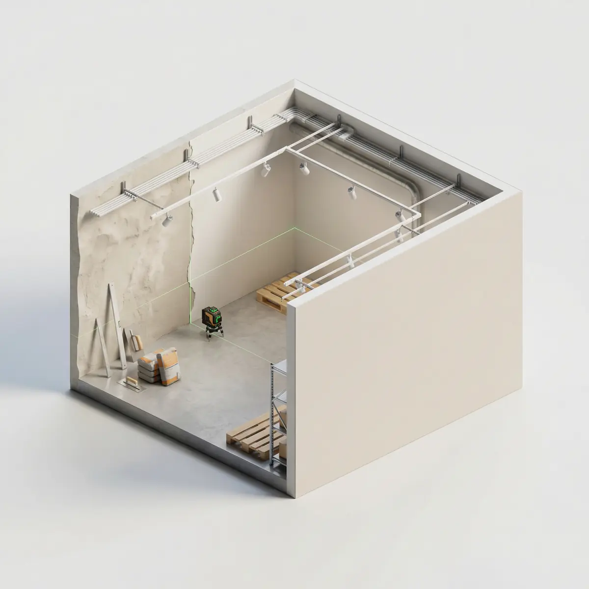 Tijorat xonasi uchun devorlarni tekislash Toshkentda