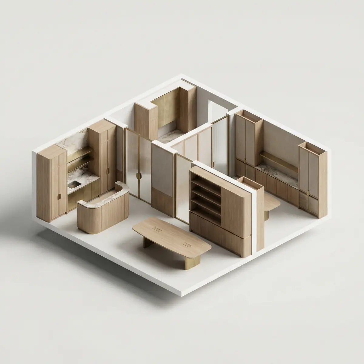 Tijorat xonasi uchun buyurtma mebel loyihasi Toshkentda