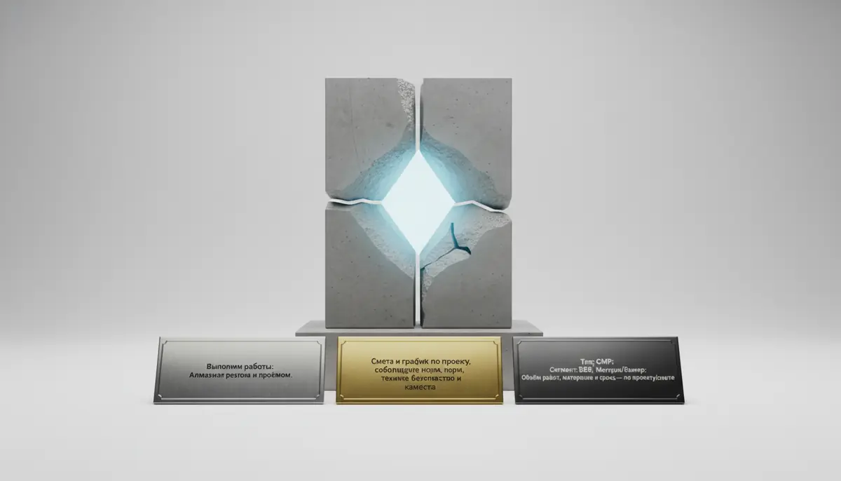 Beton va o‘ymalarning olmos bilan kesilishi