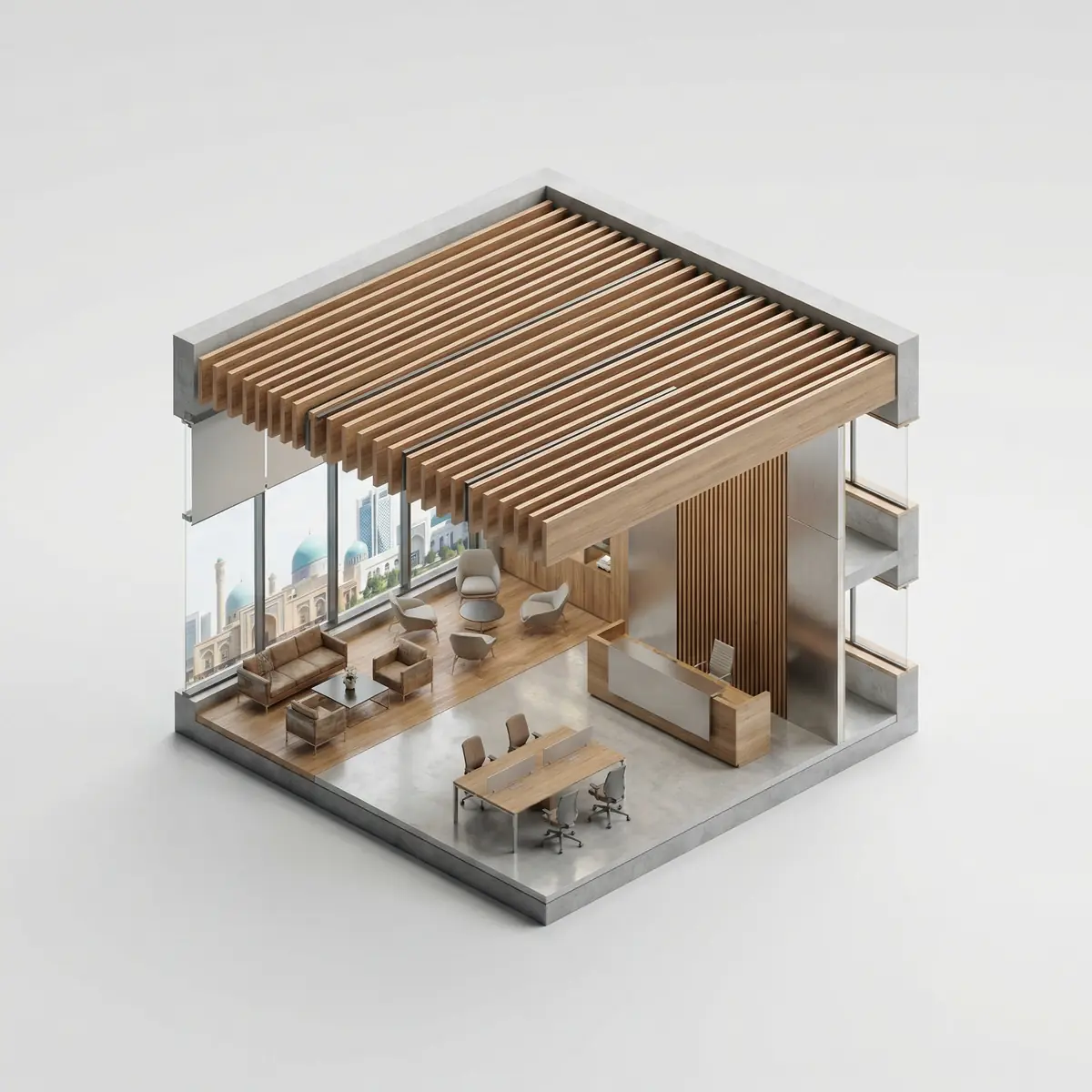 Реечный потолок для коммерческого помещения в Ташкенте