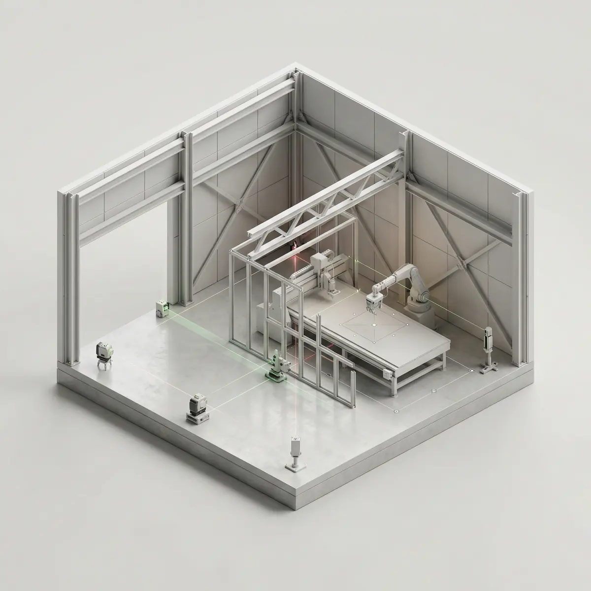 Ishlab chiqarish binosi uchun mayaklar va geometriyani o‘rnatish Toshkentda