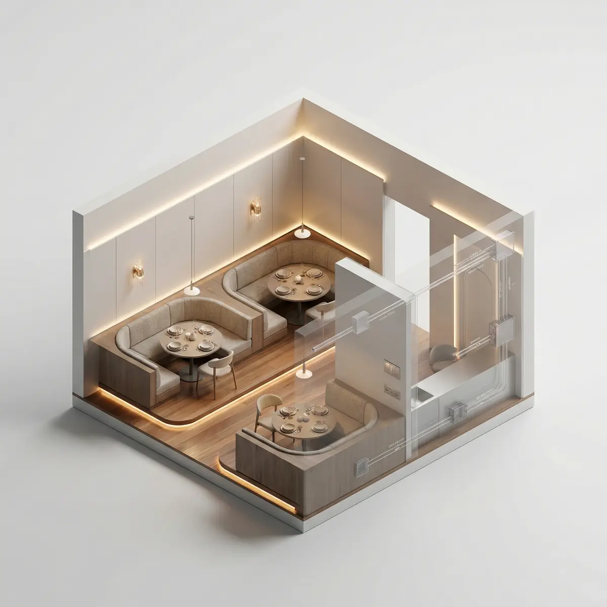 Restoran zali uchun yoritish va elektrika yechimi Toshkentda