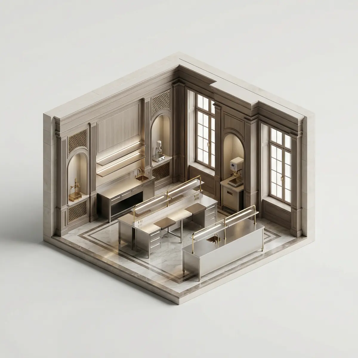 Ishlab chiqarish binosi uchun neoklassika uslubidagi dizayn loyihasi Toshkentda